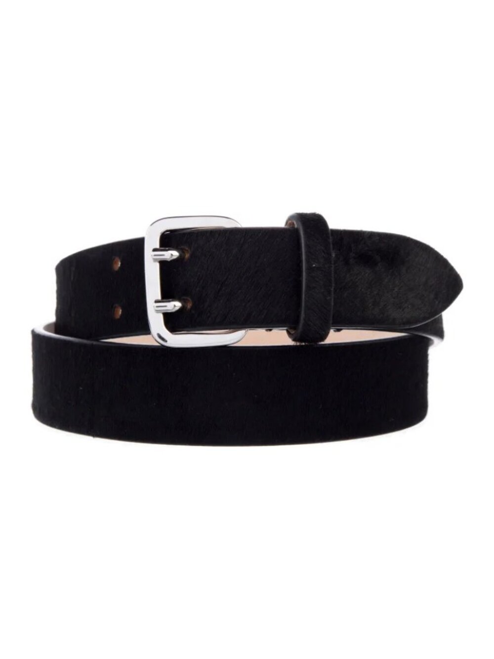 Déhanche - Black Pony Hair Leather Belt Size XS